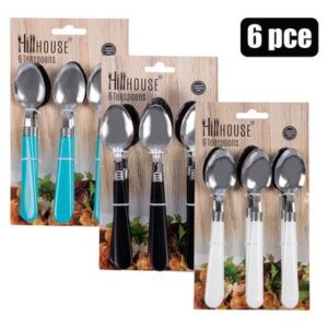 CUTLERY TEASPOONS 6PC COLOUR HILLHOUSE